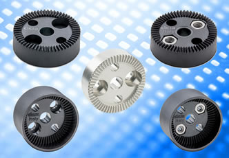 Circular toothed clamping plates enable robust positioning